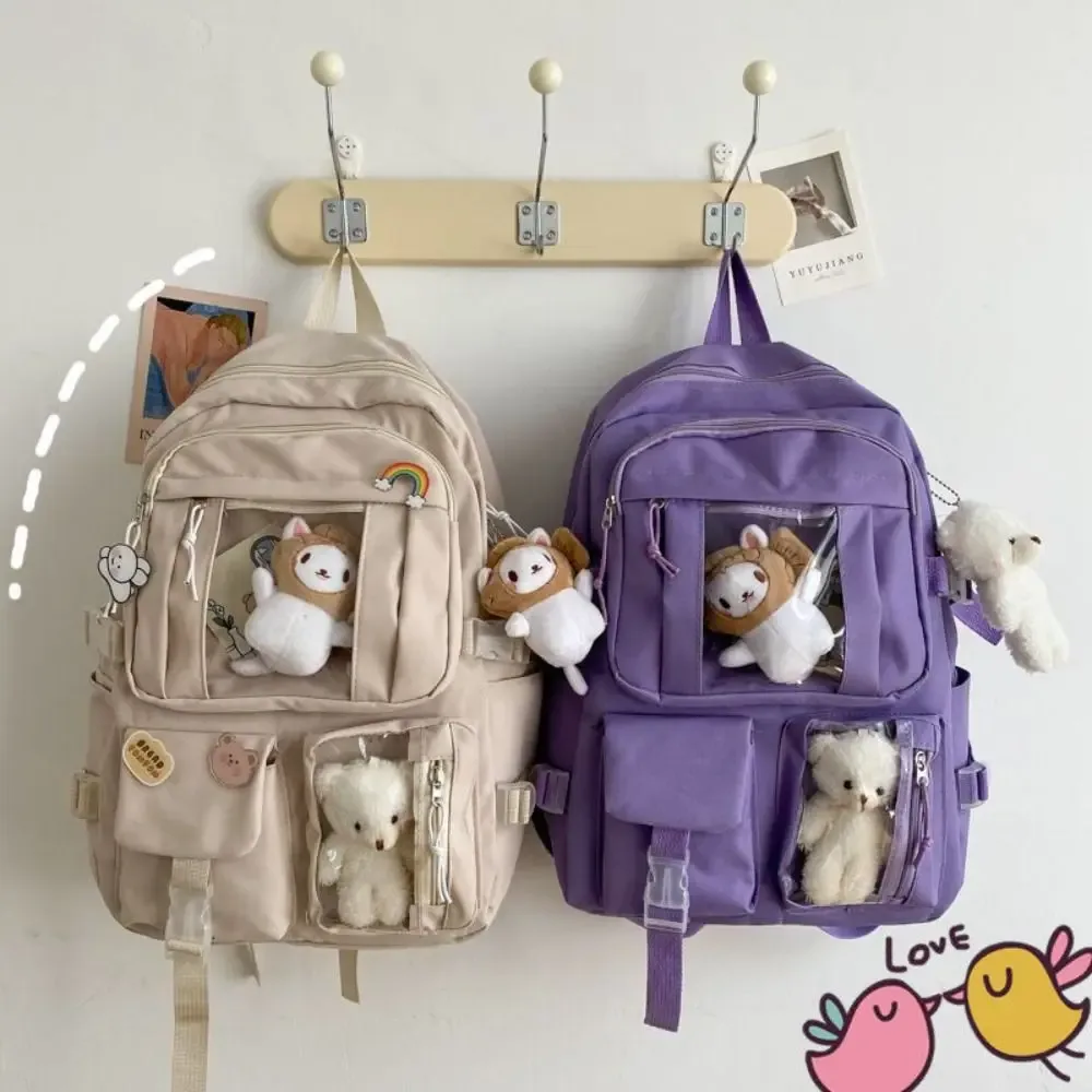Sac à dos multifonctionnel imperméable en nylon, grande capacité, sac d'école pour étudiants