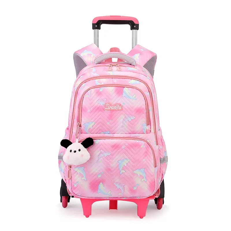 sac à dos scolaire à roulettes pour enfants, sacs d'écoliers pour filles, sac à roulettes mignon, cartable à roulettes pour enfants