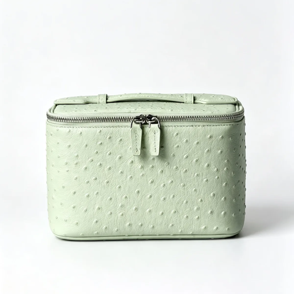 trousse de toilette de voyage en cuir véritable grande capacité, motif autruche, nouvelle collection luxe, portable, pour cosmétiques