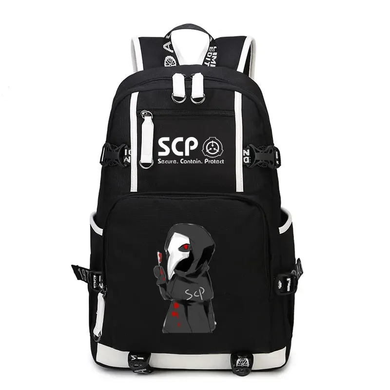 sac à dos scp secure contain protect, cartable noir, sacs d'école de dessin animé, sac à dos de voyage lumineux, sacs initiés par ordinateur portable usb