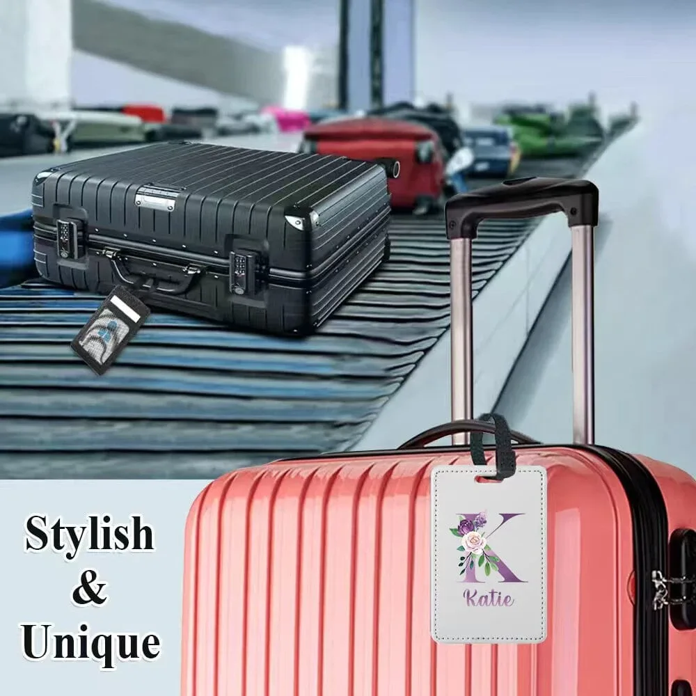 étiquette de bagage personnalisée en pu avec nom, porte-identifiant pour avion, porte-adresse pour valise, carte nominative, étiquette d'embarquement portable