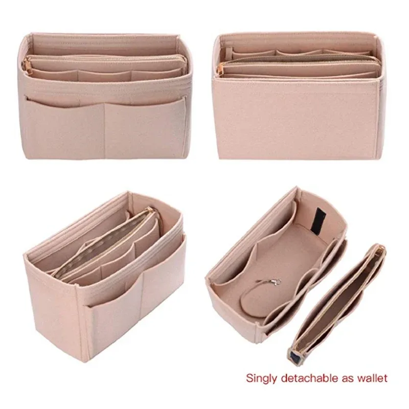 hhyukimi marque maquillage organisateur feutre insérer sac pour sac à main voyage intérieur sac à main portable sacs à cosmétiques adapté diverses marques sacs