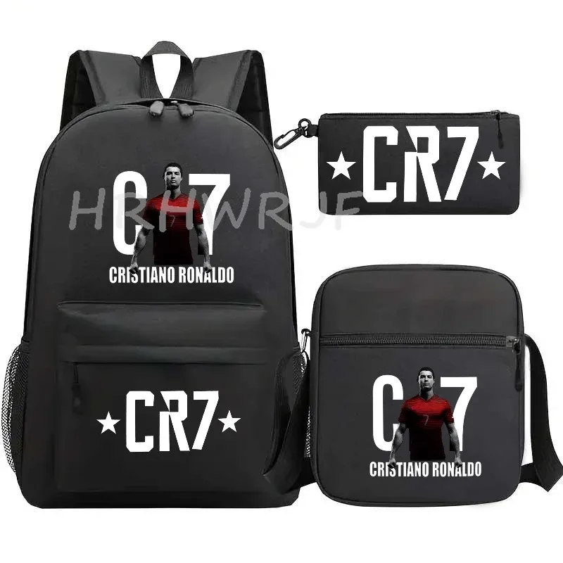 ensemble de sacs à dos imprimés sports cr7 pour adolescents, sacs d'école décontractés adaptés aux garçons et aux filles, mochilas de voyage légères