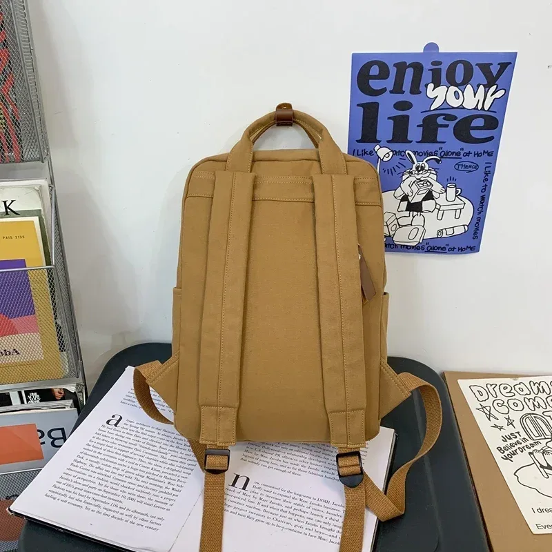sac à dos de collège en toile pour hommes et femmes, sac de livre de voyage rétro, sacs d'école vintage pour filles et garçons, ordinateur portable étudiant, mode féminine, nouveau