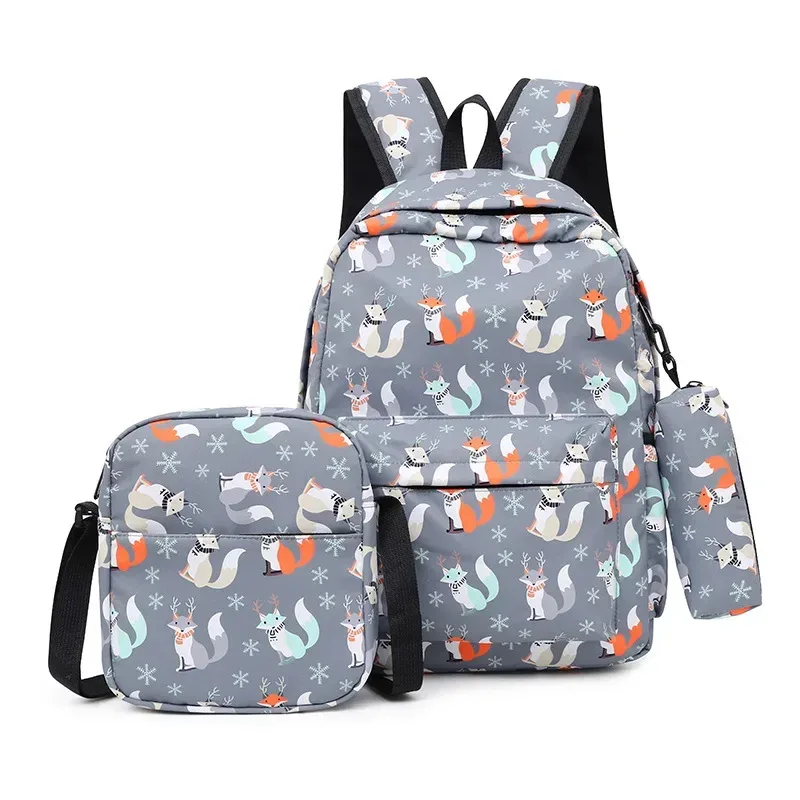 crossten 3 pièces/ensemble sacs de lycée pour femmes garçons un sac à bandoulière sacs à dos grand étudiant sac de voyage hommes école sac à dos mochila