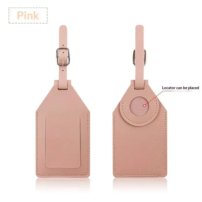 élégante étiquette de bagage en cuir pu avec emplacement intégré pour airtag pour un confort de voyage