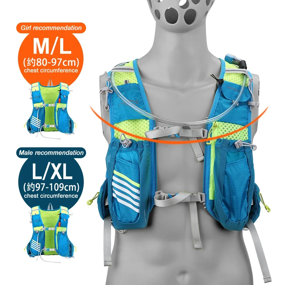 gilet hydratant de course en plein air 8l, sac à dos hydratant pour cyclisme, trekking, randonnée, marathon, vélo, avec bouteille d'eau de 500ml