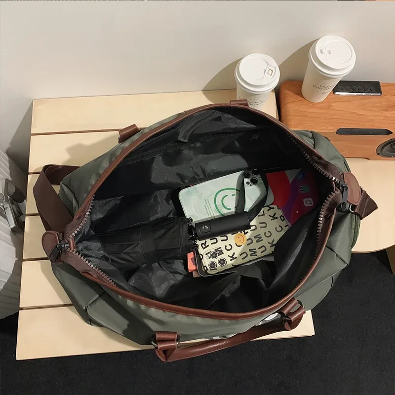 sac à bagages avec logo, sac à main de grande capacité, motif de nom imprimé, sac de fitness, sac de sport de voyage