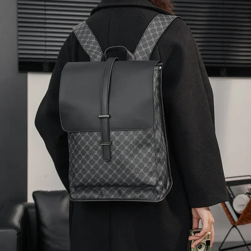 Sac à dos de voyage en cuir PU pour hommes, nouvelle mode, Design de marque de luxe, sac à dos d'école de grande capacité, sac à bandoulière pour ordinateur portable
