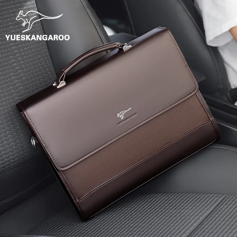 Porte-documents en cuir pour hommes, fourre-tout d'affaires de styliste, portefeuille, sac à main à bandoulière pour Ipad, sac à bandoulière carré pour documents