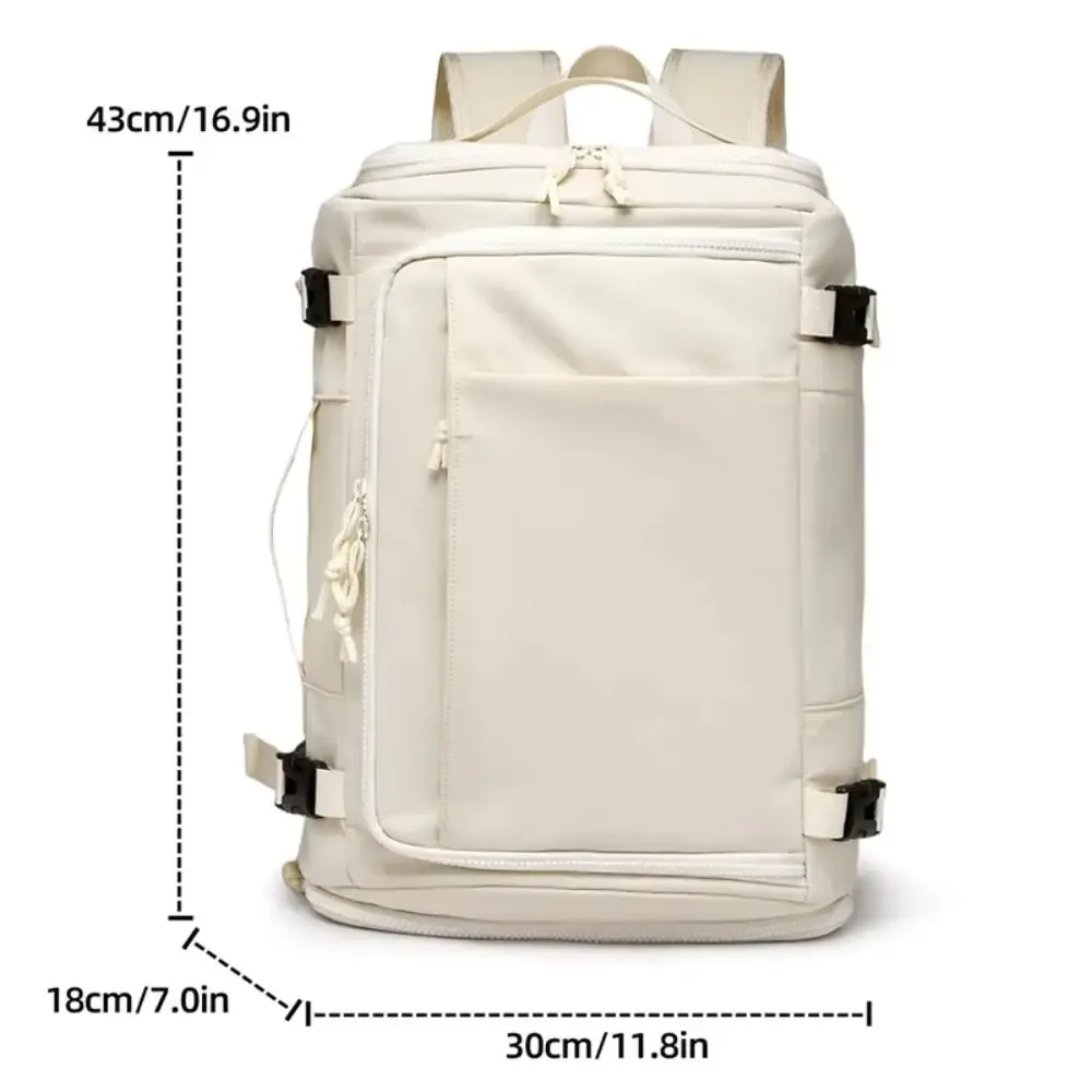 sac à dos de bagage léger de style boîte, sac à dos de voyage unisexe de grande capacité avec sac à chaussures, sac à dos de cabine anti-rayures pour collège