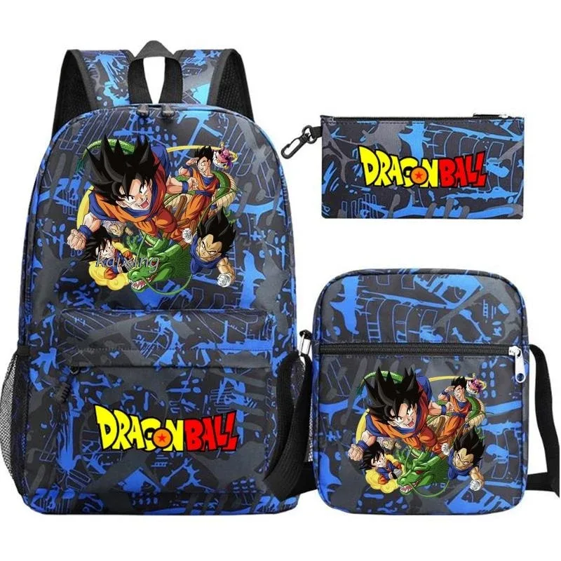 sacs d'école imprimés anime dragon ball, sac à dos camouflage pour ordinateur portable, cartable pour adolescents garçons et filles, 3 pièces/ensemble, cadeau de rentrée scolaire