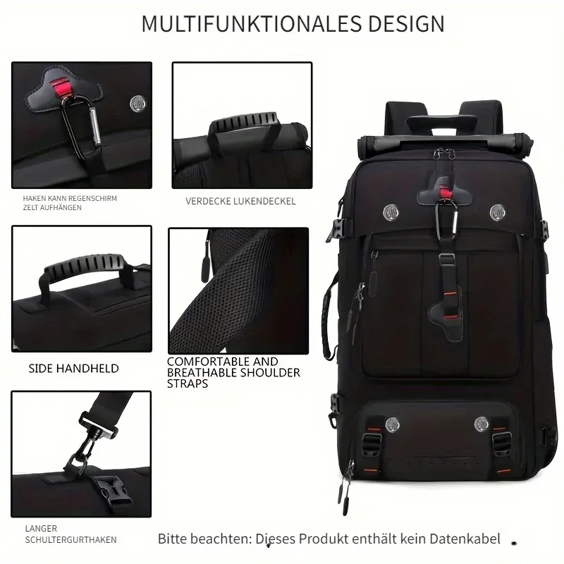 convient pour la randonnée et le camping en plein air – une sacoche polyvalente trois-en-un. un sac à dos de voyage spacieux avec compartiment à chaussures