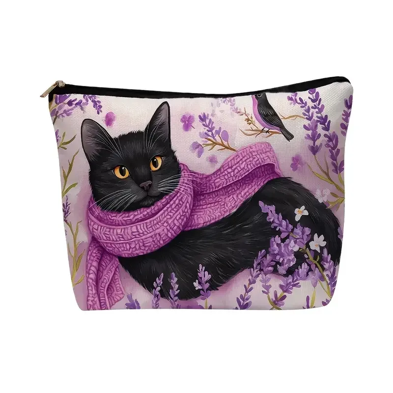 nouvelle trousse de rangement pour fleurs d'automne, sac à fermeture éclair, trousse de maquillage en lin, trousse de beauté, pochette de maquillage, étui à maquillage