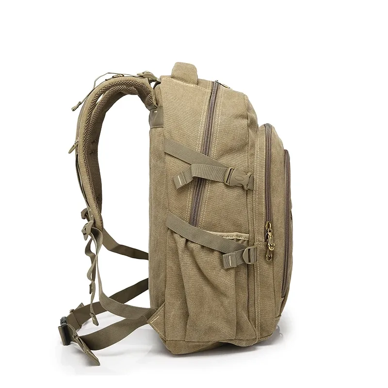 sac à dos vintage en toile pour ordinateur portable, 17.3/15.6 pouces, avec fermeture éclair, pour voyage, cartable d'école