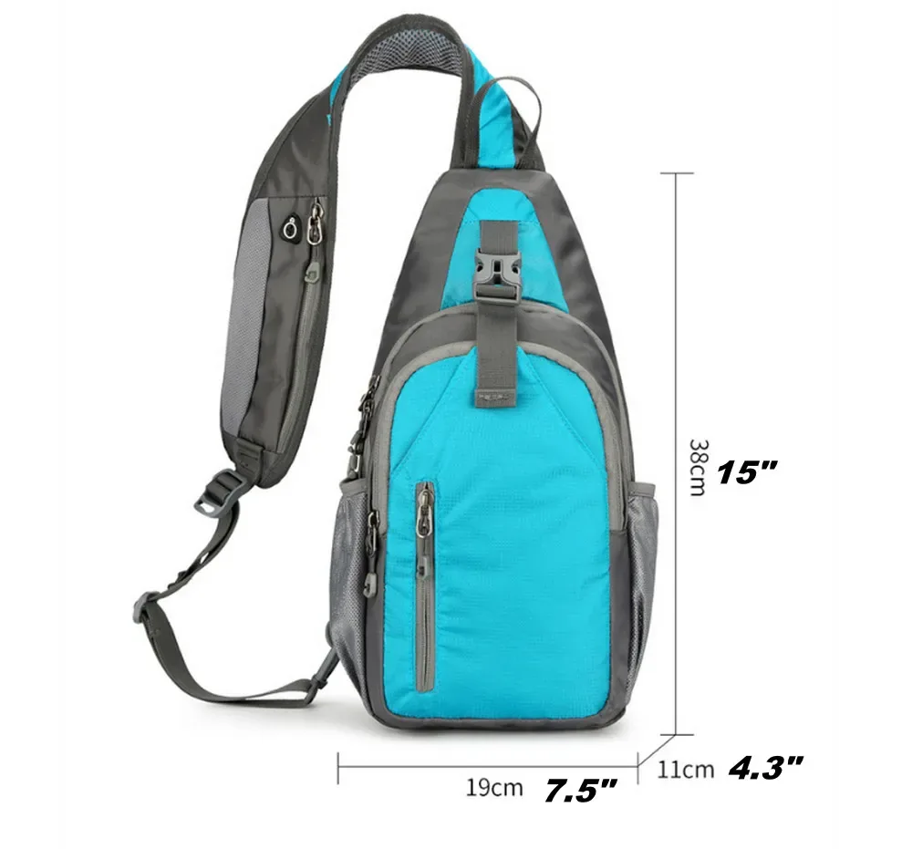 sac à bandoulière imperméable avec blocage rfid, sac à dos bandoulière, sac de poitrine, sac à dos de jour pour la randonnée et les voyages