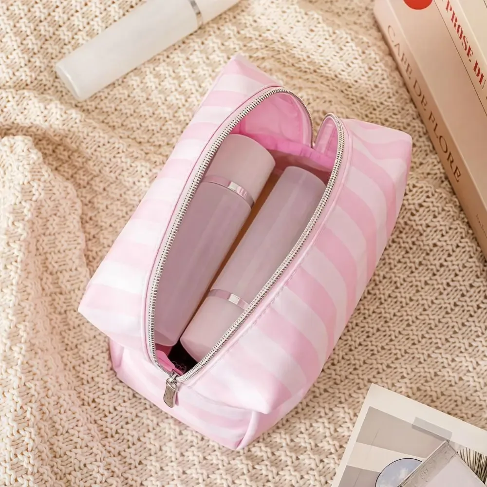 Sac de maquillage à main de grande capacité, sac de rangement de cosmétiques de Style minimaliste en tissu Oxford, sacs de lavage portables de conception de voyage