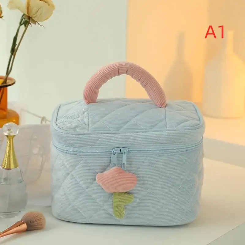 sac de rangement pour cosmétiques, 1 pièce, sac de voyage d'affaires, sac de toilette portable en velours côtelé de grande capacité, sac pour femmes 【smq】