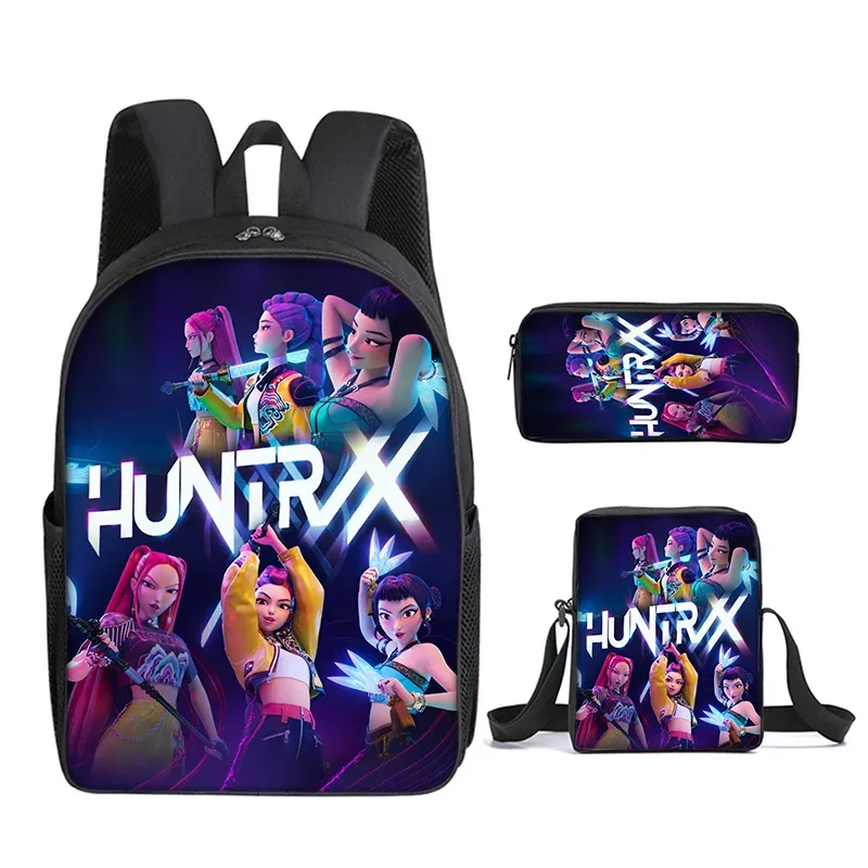 sac à dos pour enfant avec poche avant, sacs à bandoulière, trousses à crayons pour les enfants de 5 à 10 ans, sacs d'école kpop demon hunters pour garçons et filles