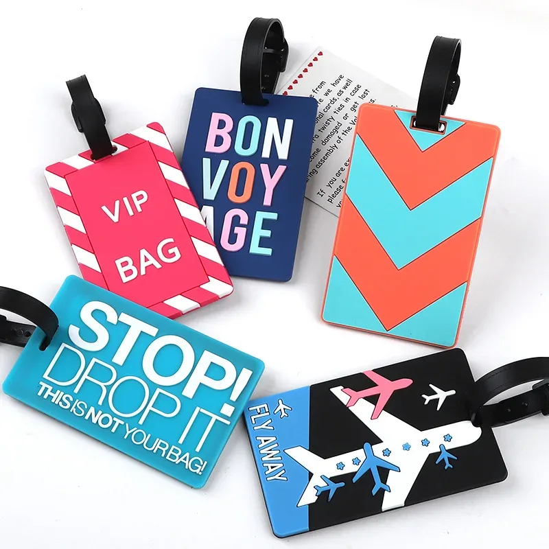 étiquette de bagage en pvc avec animaux de dessin animé, 1 pièce, pour femmes et hommes, accessoires de voyage