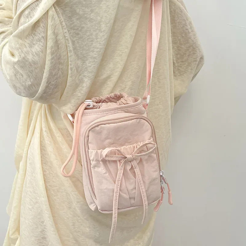 nouveau sac bandoulière léger pour téléphone portable pour femme, sac de sport extérieur, sac de cyclisme, porte-bouteille d'eau, sac de voyage, design à nœuds