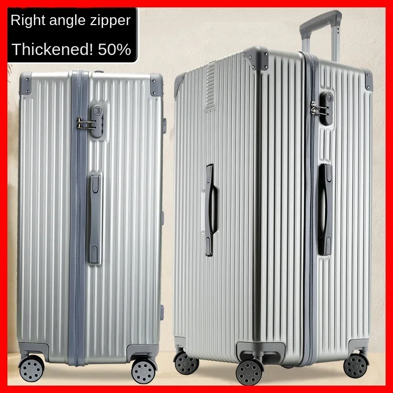 valise de voyage épaisse pour bagages unisexe extra large de 60/100 pouces, avec serrure tsa de grande capacité, boîtier de chariot, cadre en aluminium à fermeture éclair