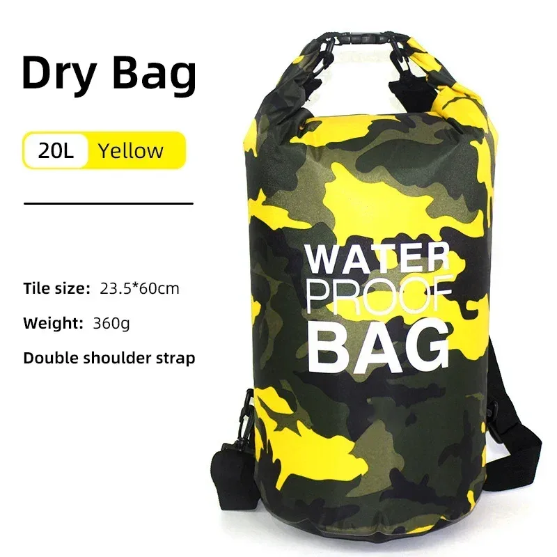 10l 20l sac sec sac de rangement étanche pochette pour natation trekking rafting canotage kayak rafting sacs secs sac à dos xd117y