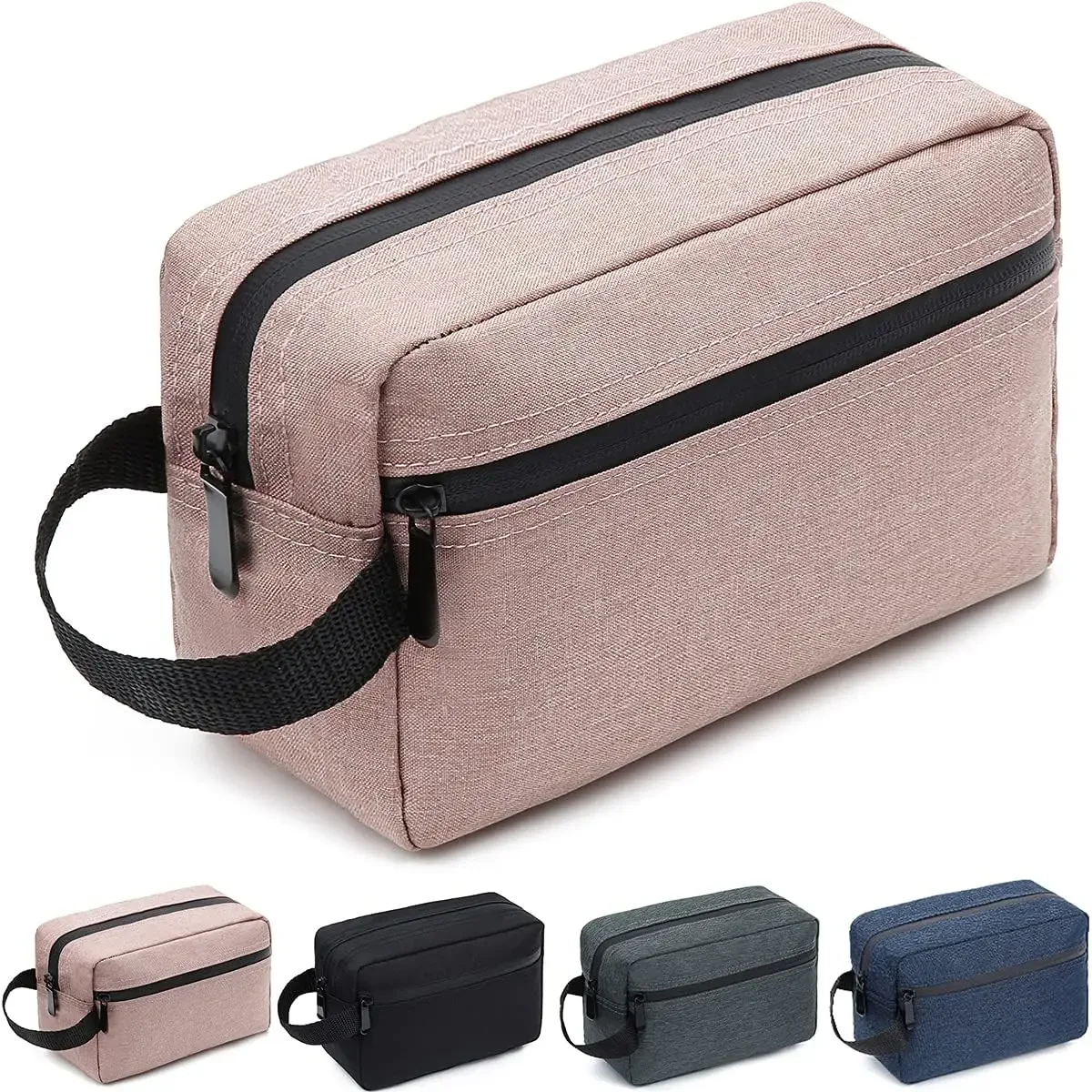 trousse de maquillage de voyage imperméable de grande capacité, trousse de rangement de toilette portable unisexe avec compartiments, trousse de rangement pliable pour soins de la peau