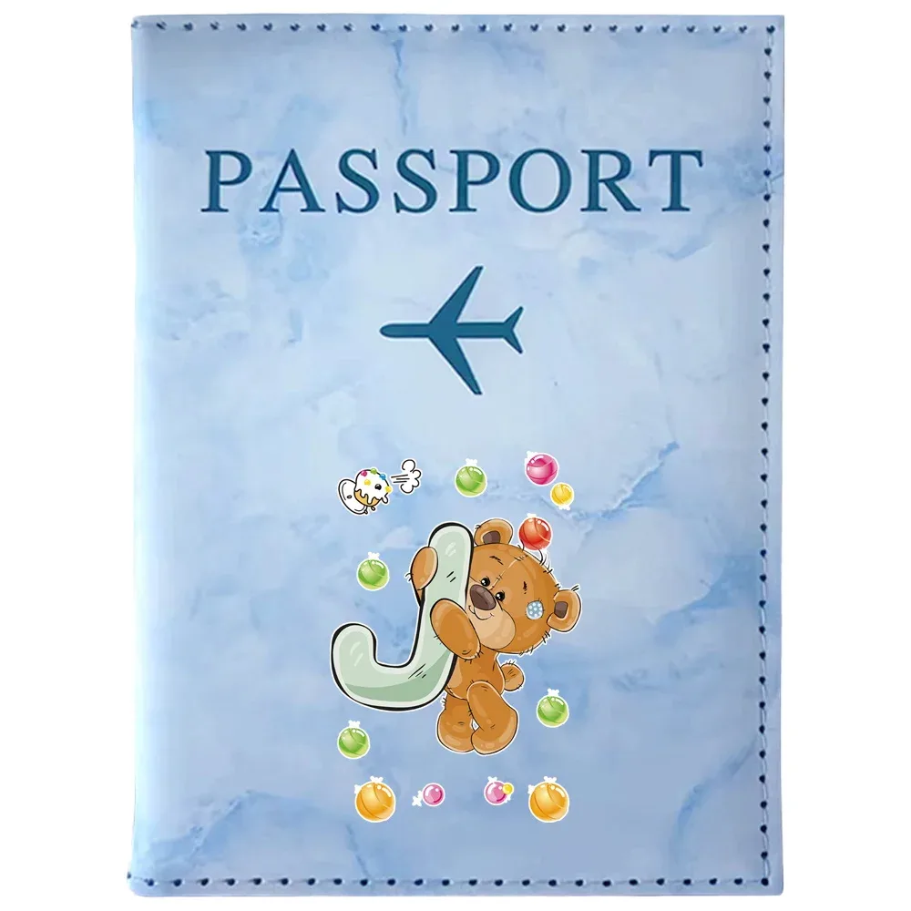 organisateur de passeport au design vintage classique, porte-carte de crédit, étui de voyage pour hommes et femmes, impression de lettres d'ours