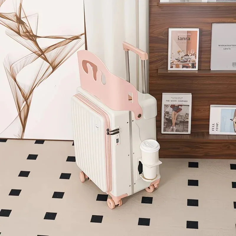 bagages à roulettes pour enfants, valise à roulettes pour enfants de 20/24 pouces avec ouverture frontale, valise multifonctionnelle pour les voyages en avion