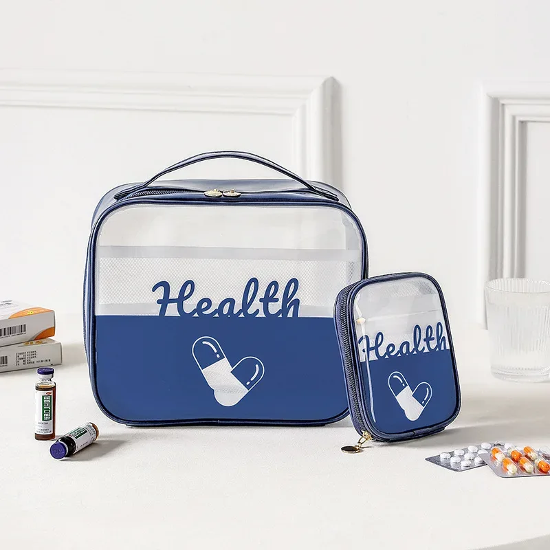 trousse à médicaments transparente et étanche, trousse de premiers soins portable de voyage, sac de rangement de médicaments à domicile, trousse médicale portable de grande capacité