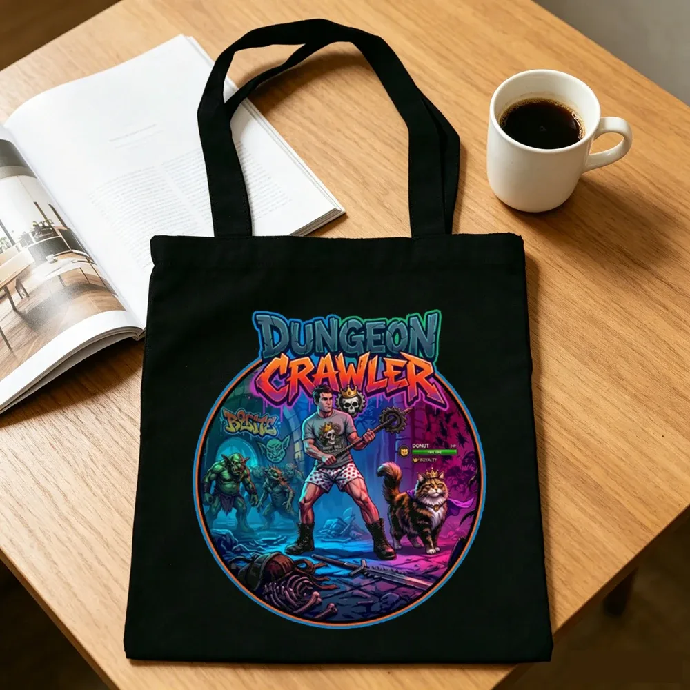 sac cabas réutilisable en toile dungeon crawler carl, style y2k, sac à bandoulière femme