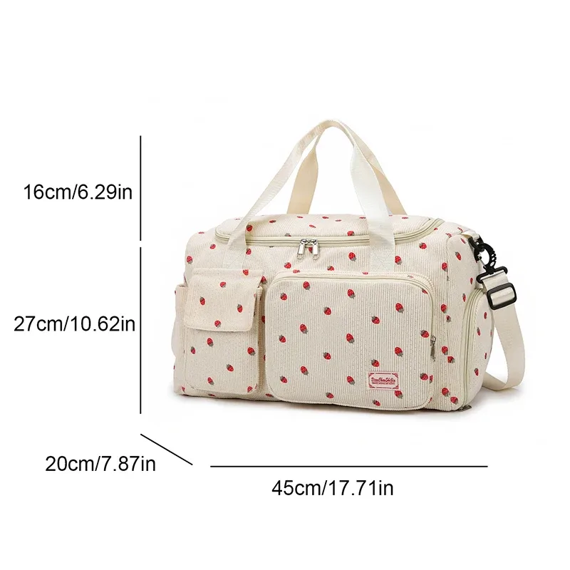 sac fourre-tout de voyage en velours côtelé, sac de voyage de grande capacité avec compartiment à chaussures, sacs de sport et de fitness pour femmes