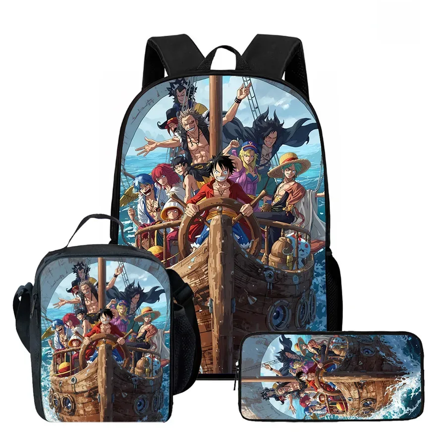 ensemble de sac à dos scolaire 3 pièces 15 pouces avec sac à lunch et trousse à crayons, durable, léger, unisexe, pour garçons et filles de 6 à 10 ans