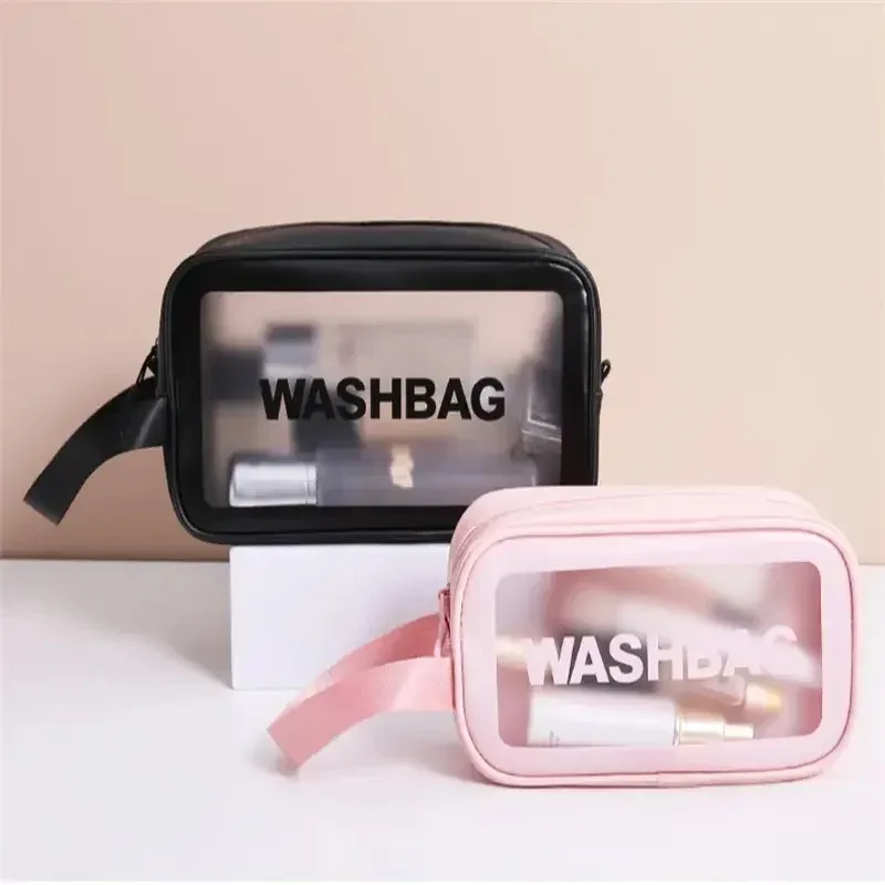 sacs à cosmétiques noirs, sacs à main de rangement de maquillage étanches, sac de rangement de produits de toilette de voyage portables, fourre-tout de bord de mer, sac à cosmétiques pour femmes