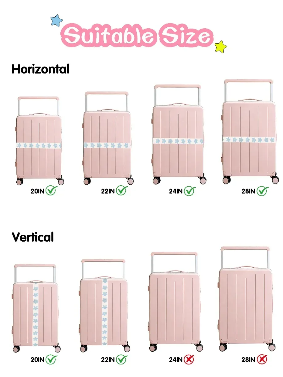 sangle de bagage décontractée et mignonne, imprimé fleurs et cœurs, multifonctionnelle, réglable, polyvalente, durable, pour les voyages d'affaires quotidiens