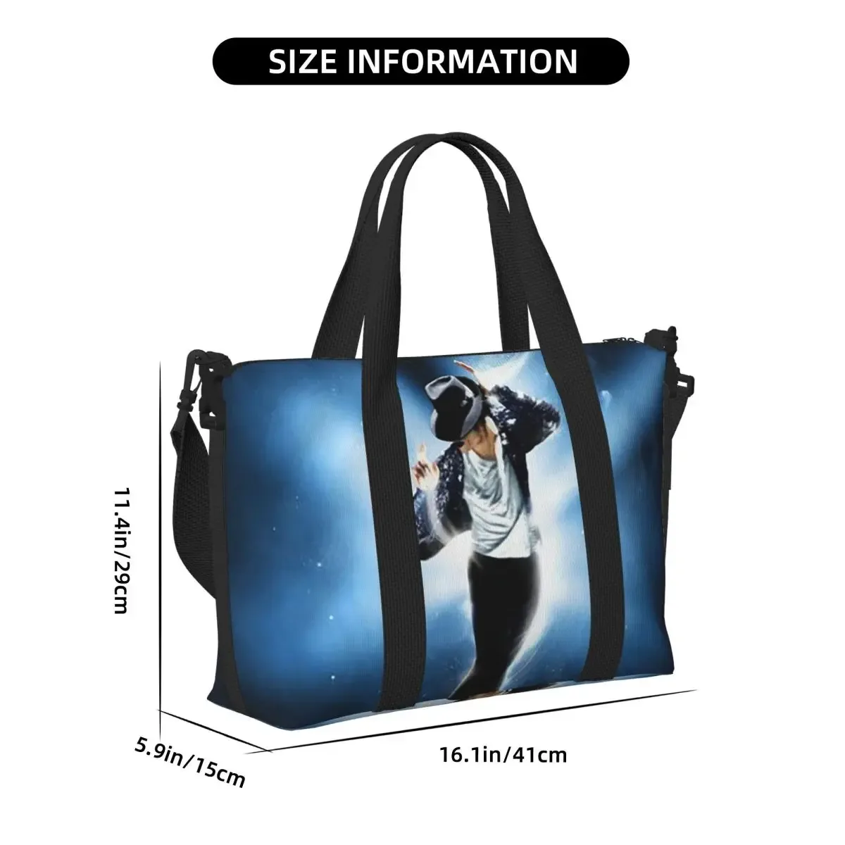 michael jackson musiciens chanteurs danseurs sac de voyage de plage sacs fourre-tout de grande capacité pour le sport femmes shopping sac à bandoulière