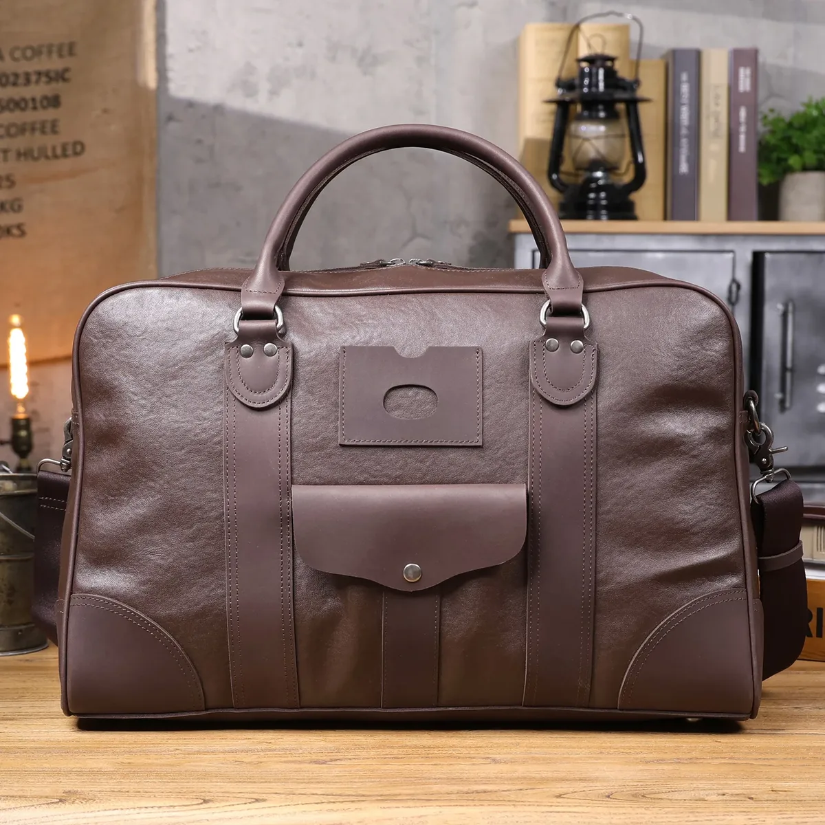 sac de voyage vintage s.worker en cuir pleine fleur tanné végétal, sac à main pour homme, sac de week-end, sac de sport pour les voyages en plein air