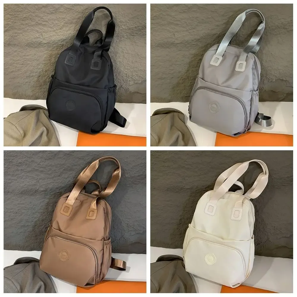 sac à dos sportif décontracté en nylon de style coréen, couleur unie, grande capacité, sac de voyage, sac à bandoulière, sac fourre-tout, sac de fitness en nylon, sac de voyage