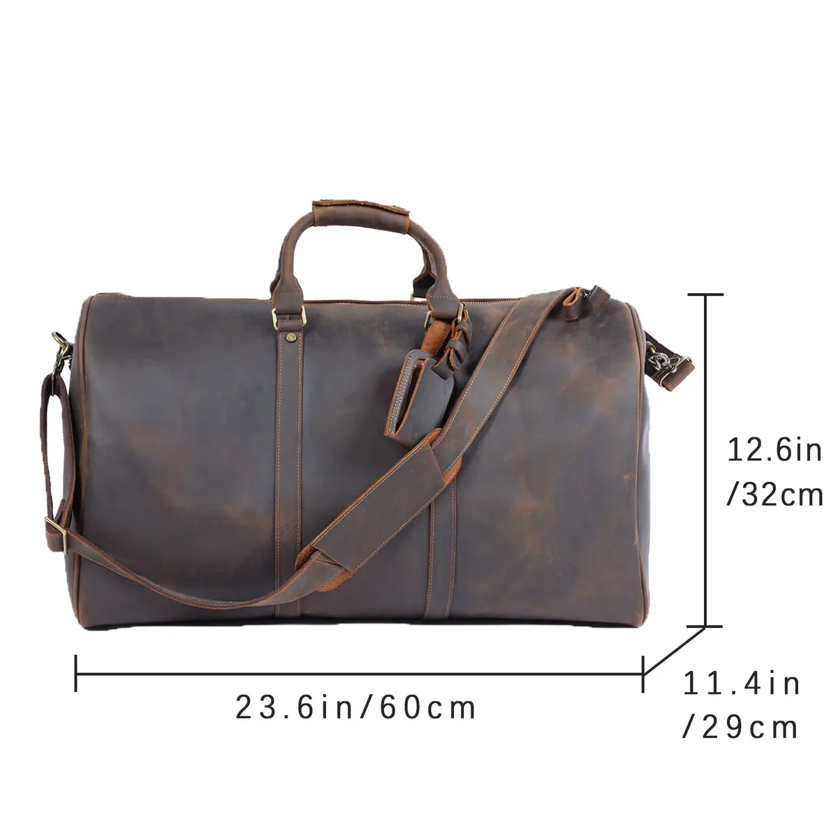 sac de voyage vintage en cuir pleine fleur s.worker, grand sac de week-end pour hommes, sac de sport