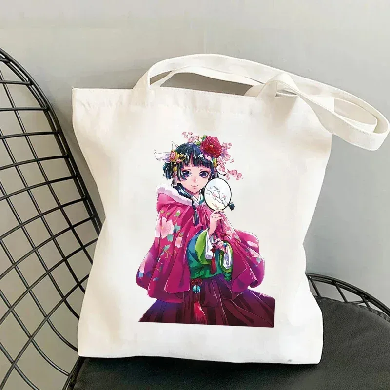 sac à bandoulière en toile anime the apothecary diaries, fourre-tout de voyage de grande capacité, sacs de shopping écologiques, cadeau de fête cosplay