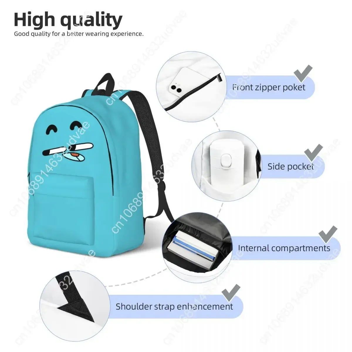 gumballs gum ball watterson sac à dos incroyable à thème de dessin animé pour collégiens, lycéens et étudiants, sac à dos pour adolescents, randonnée