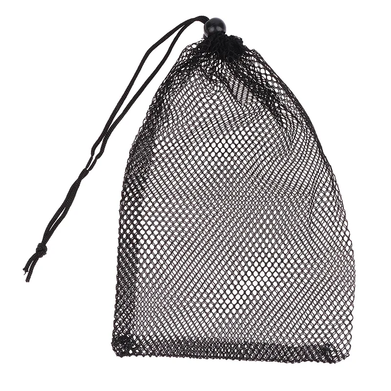 sac de rangement multifonctionnel en nylon noir durable avec cordon de serrage, idéal pour la maison, les voyages, les activités de plein air, le linge et comme sac de rangement.