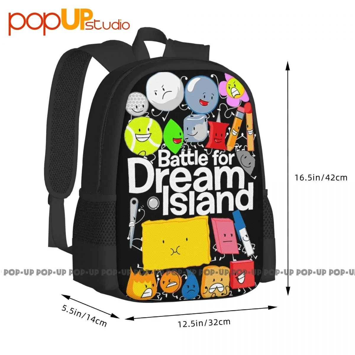 bfdi affiche bataille pour dream island sac à dos grande capacité sac à provisions créatif chaud sac de sport scolaire