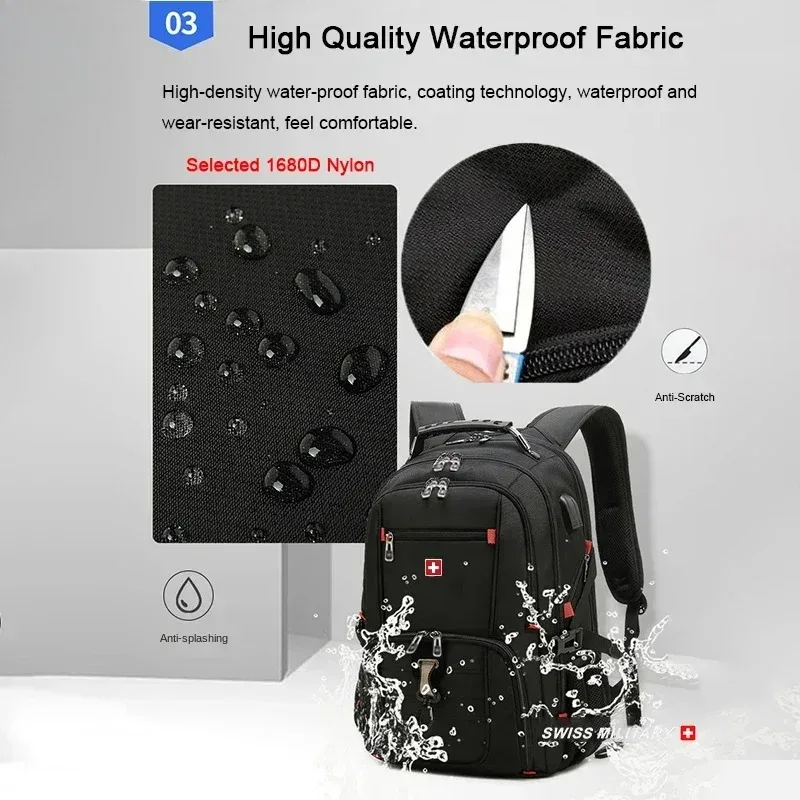 multifonction grande capacité homme sac mode voyage usb charge étanche 23 pouces sac à dos pour ordinateur portable hommes mochila