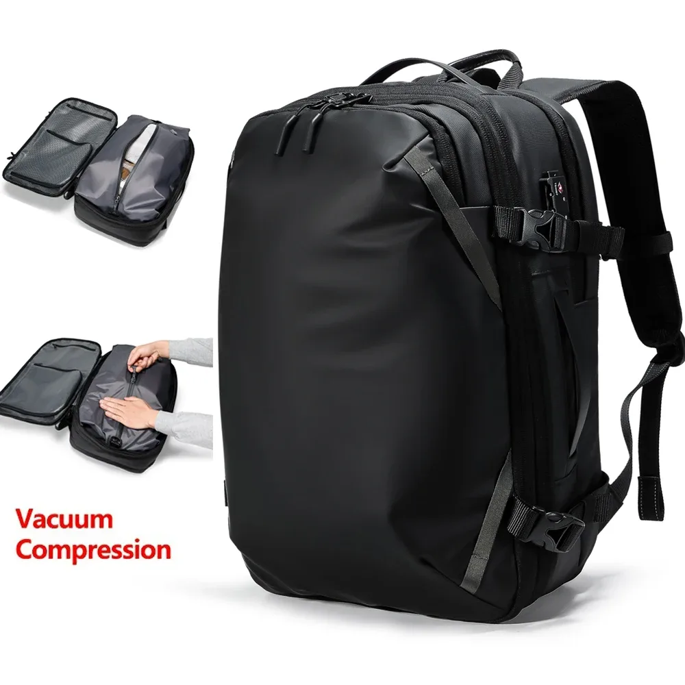sac à dos de voyage pour hommes, compression sous vide, 40l, pour ordinateur portable, affaires, grande capacité, pour l'école, sac à dos de randonnée extensible
