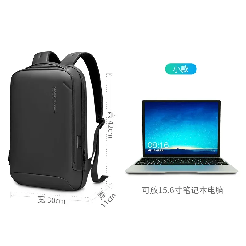sac à dos mark ryden 15,6 pouces pour homme, sac à dos de loisirs grande capacité, sac à dos d'affaires avec port de charge usb, sac à dos imperméable pour ordinateur