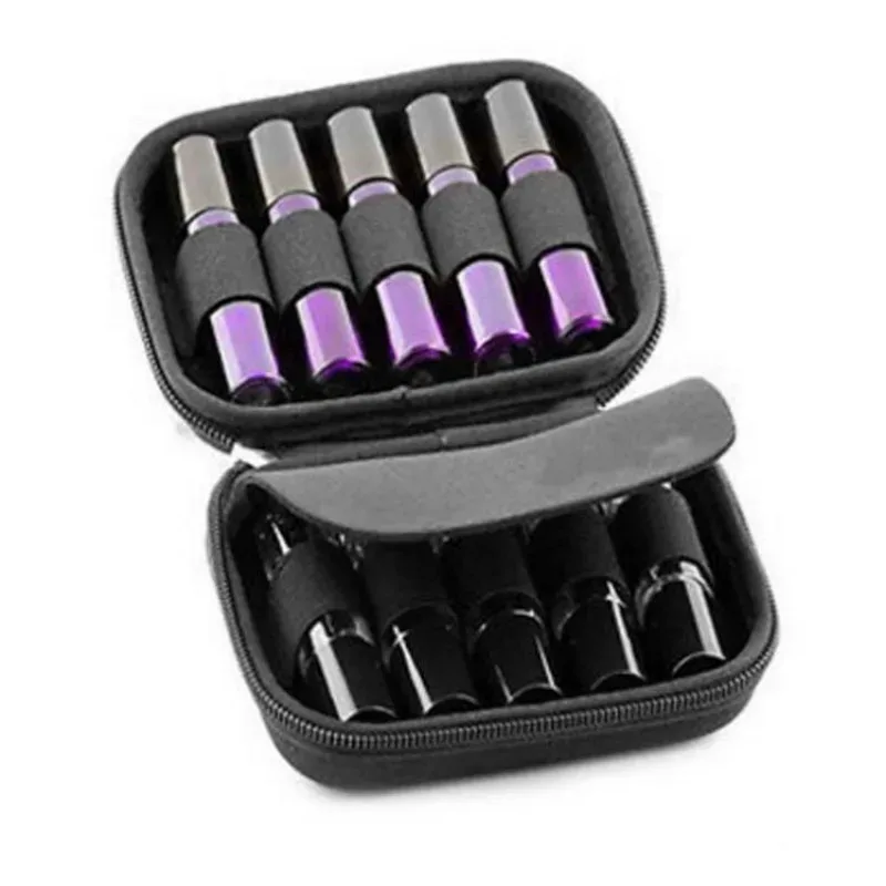 sac de rangement portable en eva, 1 pièce, organisateur à fermeture éclair pour flacons à bille d'huiles essentielles