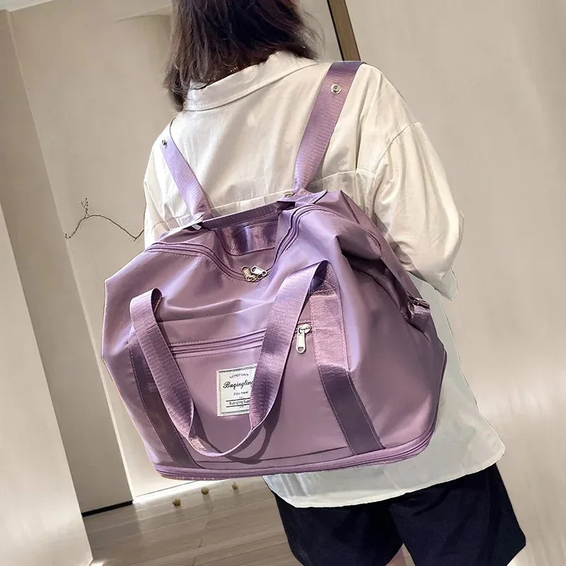 sac de voyage à double épaule extensible de grande capacité, sac de tri de bagages avec séparation sec/humide, adapté aux voyages d'affaires.