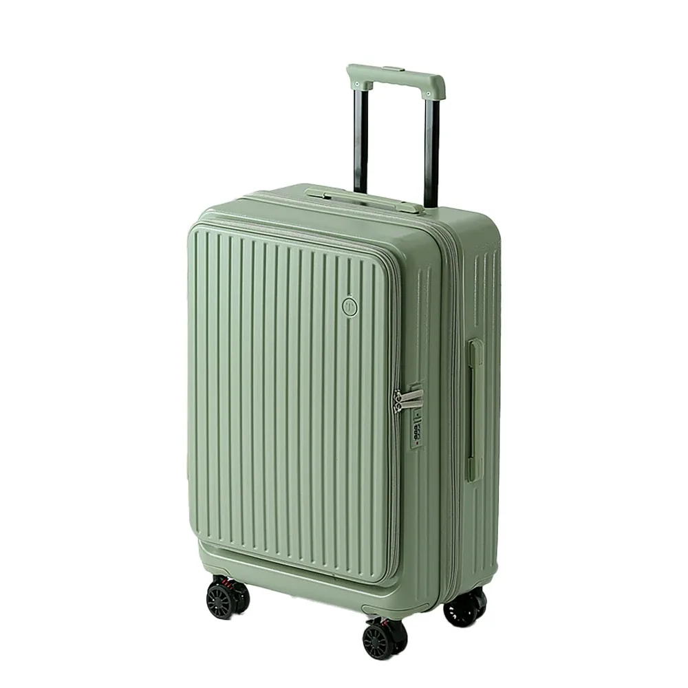 valise extensible multifonctionnelle à ouverture frontale avec porte-gobelet, bagage de grande capacité 360 ° roues amortissantes 20' 24' 28'